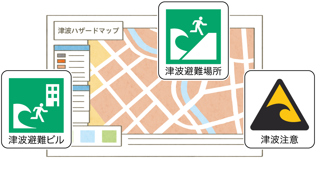 ハザードマップイラスト